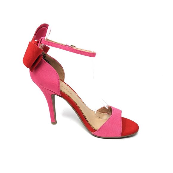 LC Lauren Conrad Romantic Pink Bow Valentine's Day Pumps Heels Open Toe - Picture 4 of 9